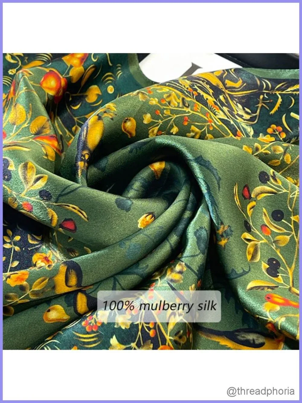 100% Mulberry Silk Scarf Square Neckerchief Headscarf Gift Packed 25.6in